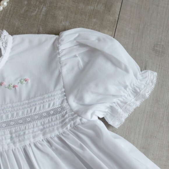 Reserved- White Heirloom Dress Floral Bullions Feltman Brothers Embroidery NWT - Picture 9 of 9